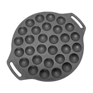 Petromax Poffertjespfanne POFF30 aus Gusseisen mit 36 halbkugelförmigen Vertiefungen für die Zubereitung von Poffertjes, ideal für Camping und Outdoor-Aktivitäten.