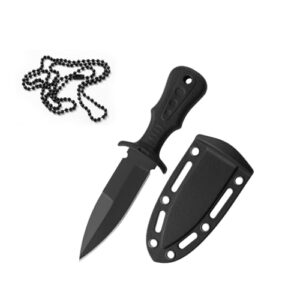 GUTERTOP Neck Knife mit 12 cm Klinge, tragbares und scharfes Outdoor-Messer mit ABS-Griff und Schutzhülle für vielfältige Anwendungen.