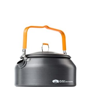 Leichter und robuster Halulite Teekessel mit ergonomischem Griff für Outdoor-Aktivitäten, ideal zum Kochen von Wasser für Tee oder Instantgerichte.