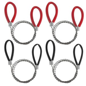 QTTRPCU 4 Stück Handkettensägen Set, tragbare Edelstahl Drahtsägen für Outdoor Aktivitäten wie Campen, Jagen und Gartenarbeit.