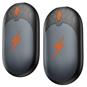 Elektrische Handwärmer im 2-Pack, ultraleicht und tragbar, wiederaufladbar mit 8000mAh, ideal für kalte Wintertage, in modernem Design, grau