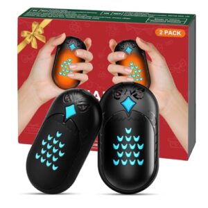 Das Produkt-Set KENNEAS Handwärmer in Eulen-Design, zwei elektrische Taschenwärmer in festlicher Verpackung, ideal für Winter und Outdoor-Aktivitäten.