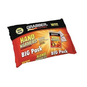 Packung mit 10 Paar geruchloser luftaktivierter Handwärmer für bis zu 7 Stunden Wärme, ideal für kalte Tage und Outdoor-Aktivitäten.