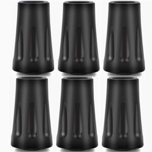 Set von 6 Herreicher Gummipuffern für Wanderstöcke, konische Form mit glatter Oberfläche und vertikalen Rillen für optimale Stabilität.