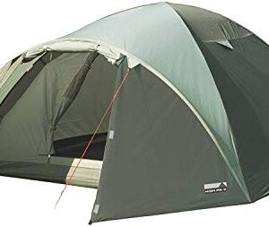 High Peak Kuppelzelt Nevada 4 in grün, optimal für Camping und Outdoor-Aktivitäten, mit großzügigem Raum für bis zu 4 Personen und wetterfestem Design.