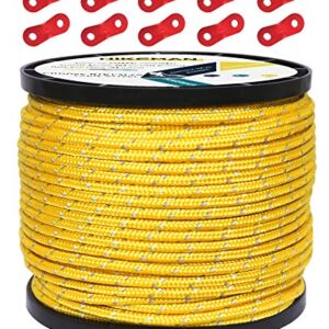 HIKEMAN 50M reflektierende Schnur aus 100% Nylon mit Aluminiumlegierung Spanner, ideal für Outdoor-Aktivitäten wie Camping und Wandern.