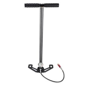 3-stufige Hochdruck Handpumpe aus Wolframstahl mit ergonomischem Griff, Manometer und stabiler Fußplatte, geeignet für PCP-Luftgewehre, Fahrradreifen und mehr
