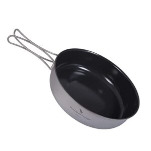 iBasingo Titan Antihaft Bratpfanne 18cm mit Keramikbeschichtung für Outdoor-Kochen und Camping, leicht und platzsparend mit klappbarem Griff.