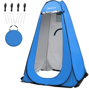 IBVIVIC Pop-up Duschzelt in Blau, ideal als Umkleide- oder Toilettenzelt für Outdoor-Aktivitäten wie Camping, Strandbesuche und Angeln, Maße 120x120x190 cm.