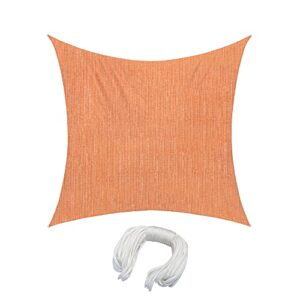 Jarolift Sonnensegel Quadrat in Orange, 360 x 360 cm, atmungsaktives HDPE-Gewebe, idealer Sonnenschutz und Sichtschutz für Terrasse, Garten und Balkon
