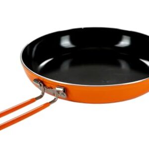 Jetboil JB Summit Kochbehälter in leuchtendem Orange für Outdoor-Kochen, mit antihaftbeschichteter Oberfläche und praktischem Zubehör, ideal für Camping und Wandern.