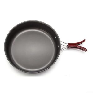 Jotekonoby Outdoor Camping Bratpfanne mit klappbarem Griff, 20 cm, aus antihaftbeschichtetem Aluminium für Outdoor-Abenteuer.