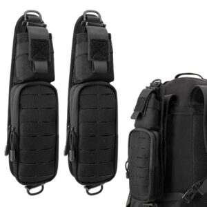 Taktische Molle Tasche in Schwarz, ideal für Outdoor-Aktivitäten und EDC mit vielseitigen Befestigungsmöglichkeiten und robustem Design.