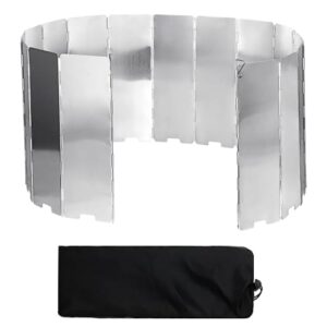 Faltbarer Windschutz aus Aluminium für Campingkocher, der einen stabilen Schutz vor Wind bietet. Ideal für Outdoor-Aktivitäten wie Camping, Grillen und Picknick, leicht und in einer praktischen Tasche verpackt.