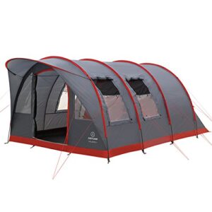 JUSTCAMP Atlanta 5 Familienzelt - geräumiges Tunnelzelt mit Stehhöhe, wasserdichtem Boden und Vordach, ideal für Camping und Festivals