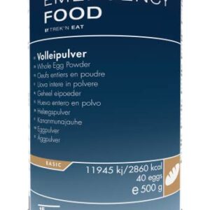 Katadyn Emergency Food Volleipulver in einer Dose mit blauem und weißem Design, perfect for camping and emergency situations, featuring clear labeling indicating high nutritional value and long shelf life.