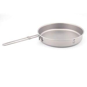 Keith Ti6034 Titanium Bratpfanne für Outdoor-Kochen, leicht und robust, ideal fürs Camping und Backpacking.