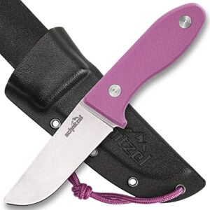 SCHNITZEL Unu Kindermesser in Pink mit scharfer Klinge und ergonomischem Griff in einer robusten Scheide, ideal für kreative Outdoor-Abenteuer von Kindern.