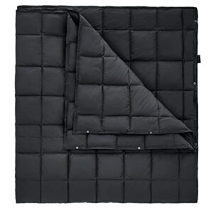KingCamp Ultraleicht Reisedecke in Schwarz, 200x144 cm, wasserabweisend und winddicht, ideal für Outdoor-Aktivitäten, Camping und Picknicks