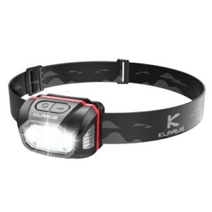 Klarus HM1 440 Lumen wiederaufladbare Gestensensor Stirnlampe für Outdoor-Aktivitäten wie Laufen, Camping und Wandern, moderne und robuste Bauweise, 5 Beleuchtungsmodi, IPX6 wasserdicht.