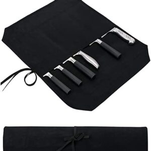 Kochmesser Roll Bag aus gewachstem Segeltuch für sichere Aufbewahrung und Transport von Küchenmessern, ideal für Profiköche und Hobbyköche.