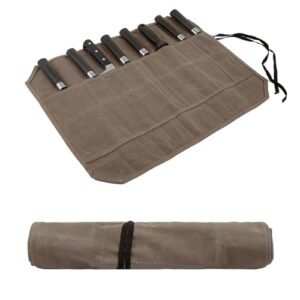 JDGFH Messertasche für Kochmesser mit 8 Fächern, aus robustem gewachstem Segeltuch, ideal für professionelle und Hobbyköche.