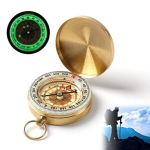 Tragbarer, wasserdichter Taschenkompass für Kinder aus Messing mit fluoreszierendem Design und präzisen Navigationswerkzeugen für Outdoor-Aktivitäten wie Camping und Wandern.