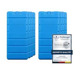 Set von 8 blauen Kühakkus mit ausgezeichneter Kühlleistung für Kühltaschen, ideal für Picknick und Reisen, mit Zertifizierung für Lebensmittelsicherheit.