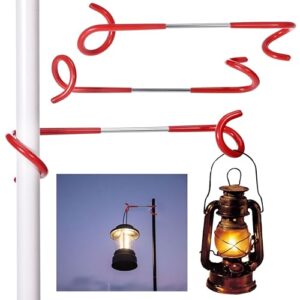 3 Stück Laternenhalter für Camping und Garten, doppelte Haken für Zeltstangen mit robustem und wetterbeständigem Design, ideal für das Aufhängen von Laternen und Lampen.