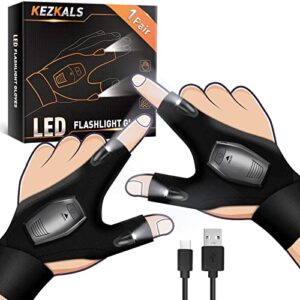 LED Angeln Handschuhe für Männer mit integrierten Lichtern für nächtliche Aktivitäten und Outdoor-Abenteuer, präsentiert in moderner Verpackung.