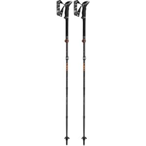 Verstellbare LEKI Makalu FX Carbon Stöcke in Schwarz-Orange für Trekking und Wandern, 110-130cm, leicht und stabil