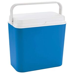 Praktische LINDER LEX Kühbox in Blau mit einem Volumen von 24 Litern, geeignet für Picknicks und Camping, bietet 9 Stunden Kühlung für Lebensmittel und Getränke.