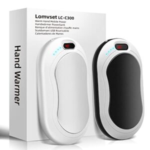 Elektrischer Handwärmer im 2er Set mit Digitalanzeige, tragbare Powerbank, in Schwarz und Silber, geeignet für kalte Wintertage