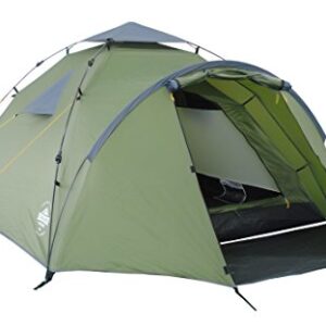 Lumaland Pop Up Zelt für 3-4 Personen in Grün, ideal für Camping, Festival und Outdoor-Aktivitäten, mit einem innovativen Aufbausystem und wasserdichtem Material.