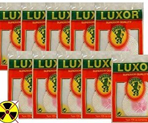 Luxor 10 x Glühstrümpfe Original 100 CP / 2-Loch für Gaslampe und Gaslaterne, asbestfrei und nicht radioaktiv, ideal für Camping und Gartenbeleuchtung.