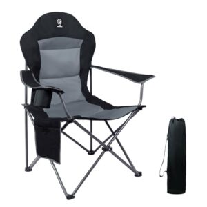 EVER ADVANCED Luxus Campingstuhl Faltbar mit Hochlehner, 160 kg belastbar, gepolstert für maximales Sitzen im Freien, ideal für Camping, Garten und Strand.