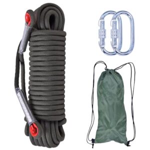 LZ.MZXU Kletterseil 10M mit 10mm Durchmesser, Nylon Material, zwei Karabiner für Outdoor Aktivitäten wie Klettern, Bergsteigen und Camping.