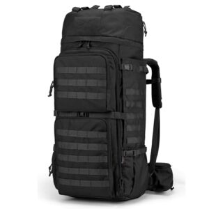 Mardingtop 75L Taktischer Rucksack in Schwarz, ideal für Trekking, Wandern und Camping. Mit ergonomischen Tragegurten und MOLLE-System für zusätzliche Ausrüstung.