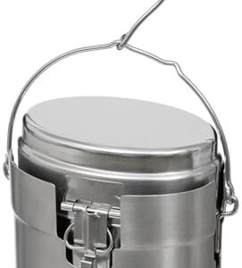 MFH Schwed. Kochset M40 aus Edelstahl, 3-teiliges Camping-Kochgeschirr mit Topf und Pfanne, ideal für Outdoor-Aktivitäten.