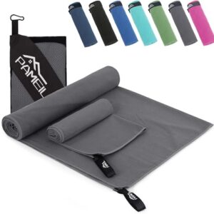 Mikrofaser Handtuch 2er Set - großes Badetuch und kleines Handtuch, schnell trocknend, perfekt für Sport und Reisen, in verschiedenen Farben erhältlich.
