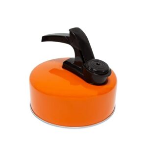 Milestone Camping Alu-Wasserkocher in Orange mit ergonomischem Griff und funktionalem Ausgießer, ideal für Outdoor-Aktivitäten und Reisen