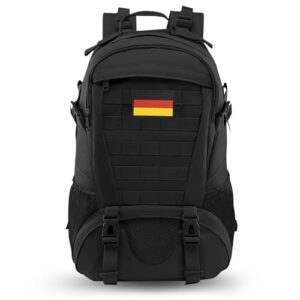 Jueachy 30L Militär Rucksack für Herren, wasserdichter taktischer Backpack mit Molle-System, ideal für Outdoor-Aktivitäten wie Wandern, Camping und Reisen.