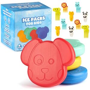 Get Fresh Mini Kühlakkus für Kinder in verschiedenen Farben und Tierdesigns, ideal für Lunchboxen und Kühltaschen.