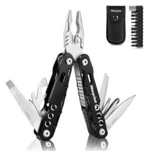 Multifunktionales Multitool mit Zange, Klingen und Schraubendrehern, ideal für Heimwerker und Outdoor-Aktivitäten, in elegantem Edelstahl Design