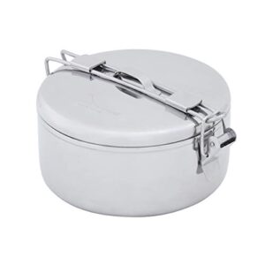 MSR Edelstahltopf Alpine StowAway Pot in Silber mit 1,1 Liter Volumen, ideal für Outdoor und Camping.
