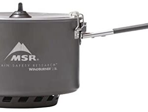 MSR WindBurner Soßentopf 2,5l im matten Grauton, ideal für das Kochen im Freien und beim Camping, mit ergonomischem Design und Antihaftbeschichtung.