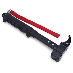 Multifunktionaler Camping Hammer mit ergonomischem Gummigriff und Nagel-Abziehvorrichtung, ideal für Outdoor-Aktivitäten.