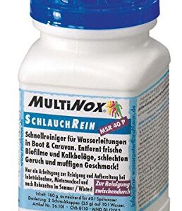 MultiNox SchlauchRein Flasche für die Reinigung von Wasserleitungen, entfernt Biofilme und Kalkablagerungen in Wohnwagen, Booten und Reisebussen.