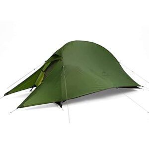 Naturehike Cloud Up 1 Camping Zelt für 1 Person in Olivgrün mit aerodynamischer Kuppelstruktur und wasserdichtem Material, ideal für Camping und Rucksackreisen.