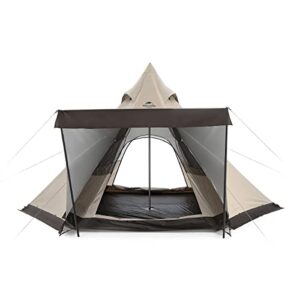 Naturehike Pyramidenzelt für 3-4 Personen mit sechseckigem Design und Schneefang, ideal für camping und outdoor Aktivitäten.